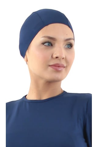 Likralı Kumaş Yüzücü Bone Deniz Ve Havuza Uygun Lacivert