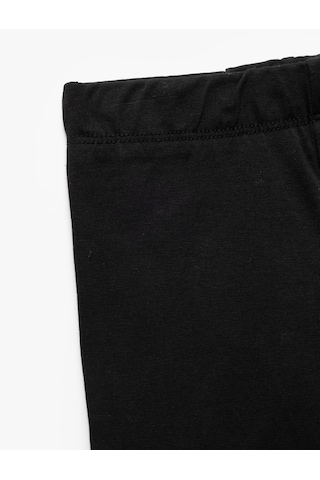 Koton Pamuklu Beli Lastikli Basic Kısa Tayt Siyah 5skg40056ak Siyah
