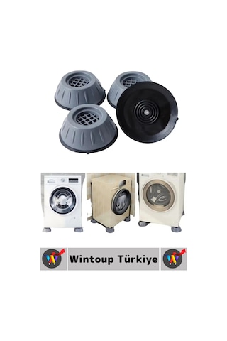 Titreşimönleyici Kaydırmaz Ses Titreşim Önleyici Çamaşır Makinesi Mobilya Sabitleyici Ayak 20 Adet Gri