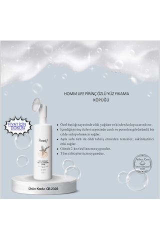 Homm Life Pirinç Özlü Yüz Yıkama Köpüğü 150 ML