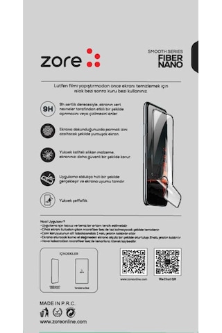 Xiaomi Redmi Note 9S/Pro Zore Fiber Nano Ekran Koruyucu Siyah