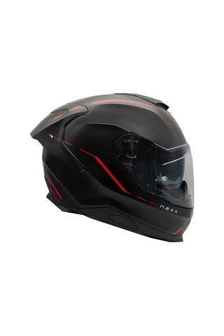 Nexx Y.100R React Kapalı Motosiklet Kaskı Kırmızı - Mat Siyah L