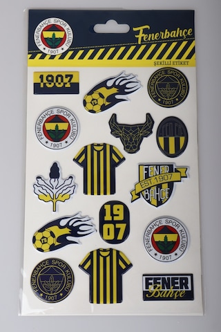 "dekomus Cep Defteri Hediyeli" Lisanslı Fenerbahçe 3d Şekilli Etiket/stıcker Ahşap