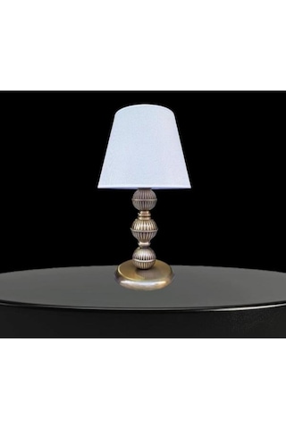 Sava Abajur Eskitme Kaplamalı Metal Krem Şapka Kahverengi