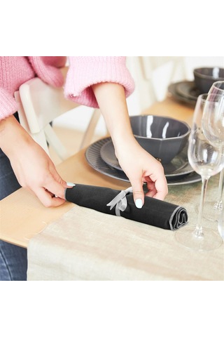 12'li Set Gümüş Koruma Torbası, Anti-pas Keçe Çanta Black