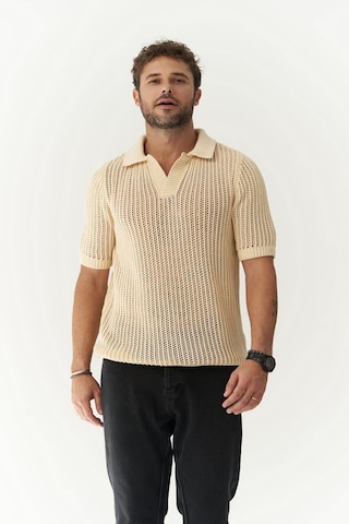 Mai Collection Mai Studios Co. Robert Erkek Polo Yaka Bej Triko T-shirt Çok Renkli