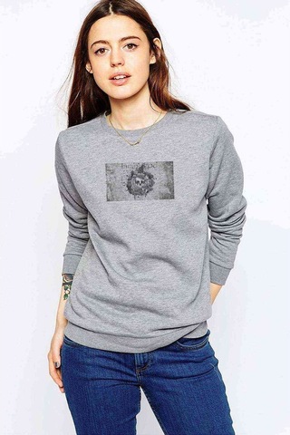 Lamb Of God Omerta Metal Rock Baskılı Gri Kadın Sweatshirt