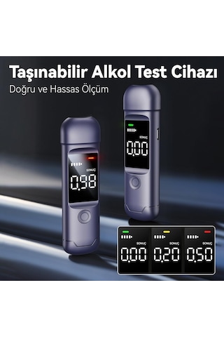 Teletek Dijital Alkolmetre, Lcd Ekranlı, Type-c Şarjlı, Sesli Ve Işıklı Uyarı Sistemi, Taşınabilir Alkol Test C