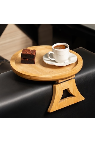 Porsima Pbt-414 Bambu Koltuk Matı Ahşap Kanepe Koltuk Kenarı Sehpa Yan Sehpa Koltuk Katlanabilir Koltuk Kenarı Tepsisi Bambu