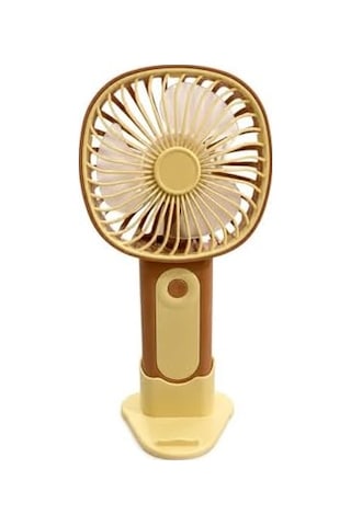 Mini El Fanı Usb Şarjlı Type-c Bağlantılı 3 Kademeli Taşınabilir Elektrikli Fan Masaüstü Ve El Tipi Kullanım Kahverengi Renk Serinletici Fan . 40255214