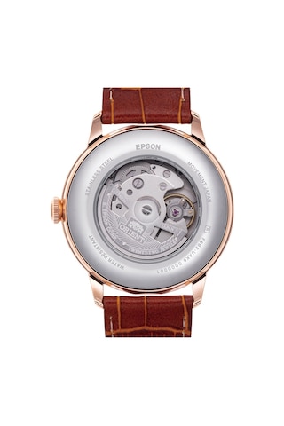 Orient Kurmalı Otomatik Deri Kahverengi Beyaz Kadran Sun&moon 42 Mm Erkek Kol Saati