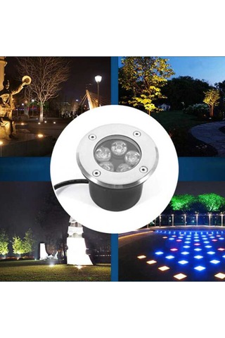 Sıva Altı Led Armatür Dekoratif Işık Show Gösteri Yol Aydınlatma Açık Alan Enerji Tasarruflu Yuvarlak Zemin Doğal Beyaz 4000k A-1404 18w 220v Doğal Beyaz