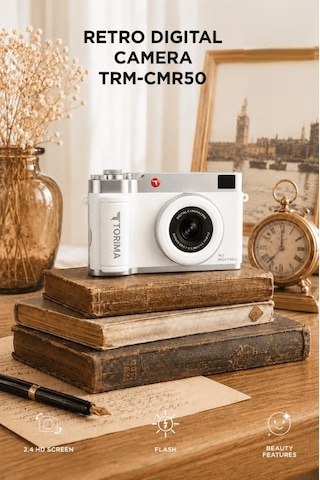 Torima CMR50 Mini Dijital Retro Kamera 48 MP Selfie Video Vlog Kamerası