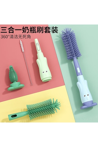 Yaozixa Bebek Silikon Biberon Fırçası Seti - Pipet Ve Emzik Temizleyici, Toksiksiz, Dayanıklı, Kırmızı