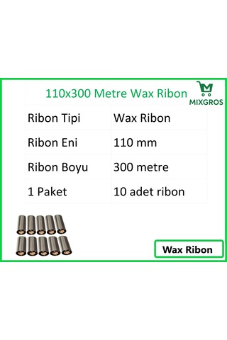 110x300 Metre Wax Ribon 10 Adet 10