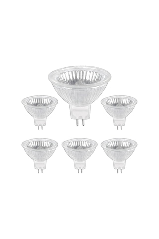 Halojen Ampul Gu5.3 50w 12v, 800lm Sıcak Beyaz 2700k Kısılabilir, Halojen Spot Ampul Mr16, 6'lı Paket