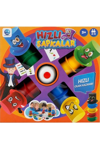 Hızlı Şapkalar Kutu Oyunu - Çocuklar İçin Refleks, Zeka Ve Dikkat Geliştirici Eğitici Aile Oyunu
