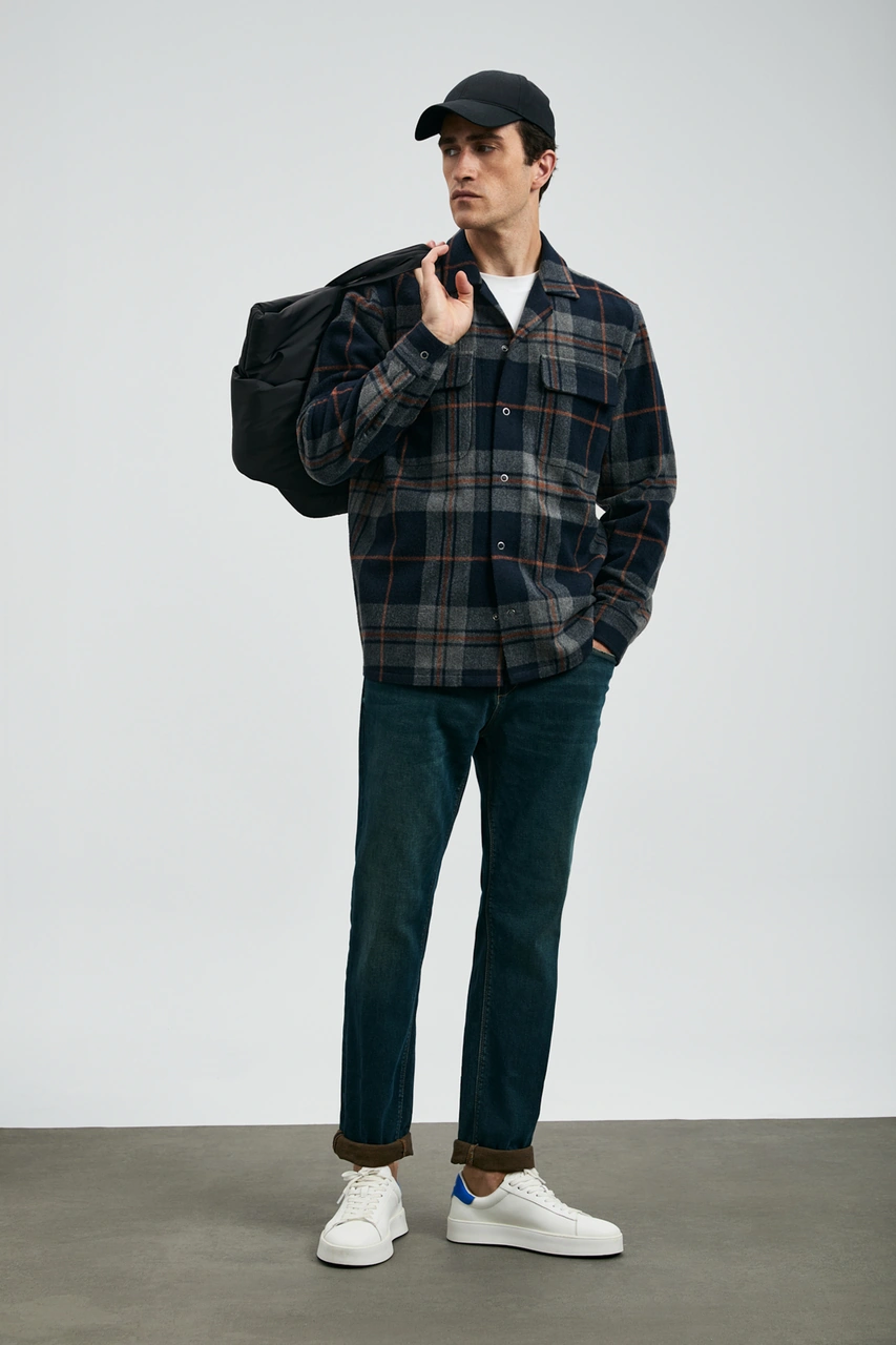 Lufian Tımothı Spor Jean Erkek Pantolon Slim Fit Mavi Mavi 112200228100300 Mavi