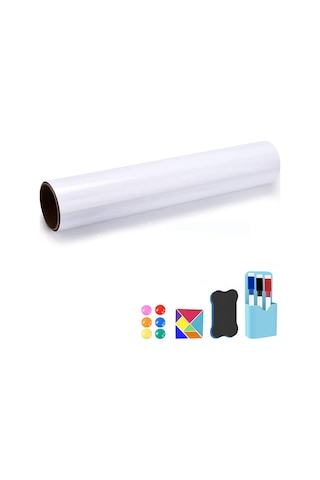 Honmex 0.55mm Pet Manyetik Beyaz Tahta Şeridi - Ofis/okul İçin Hızlı Kurulum, Sade Yazı, Silme Izaresiz, 45x30cm Paket İçeriğiyle Beyaz