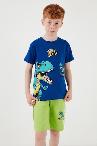 Lela Pamuklu Regular Fit Bisiklet Yaka Şortlu Alt-Üst Erkek Çocuk Takım 6212013 Saks
