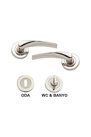 Bravo Rozetli Nikel Saten Kapı Kolu (Takım)