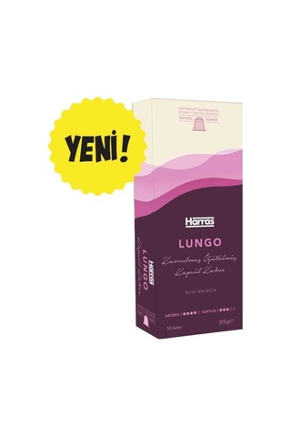 Lungo Kapsül Kahve Nespresso Uyumlu %100 Arabica 10 Adet 2 Paket Toplam 20 Kapsül