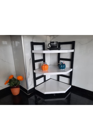 Akıs Home Üçlü Tezgah Üstü Köşe Raf Beyaz