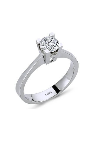 Lova H Renk 0,58 Karat Pırlanta Tektaş Yüzük - HRD Sertifikalı