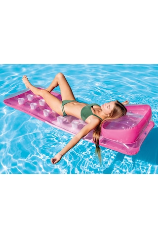 Intex 58890 Renkli Yastıklı Bardaklı Yatak 188 Cm Çok Renkli