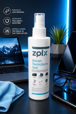 Lexroo Ekran Temizleme Seti 250ml + Temizleme Bezi Lcd, Led, Ekran, Laptop, Tablet, Bilgisayar