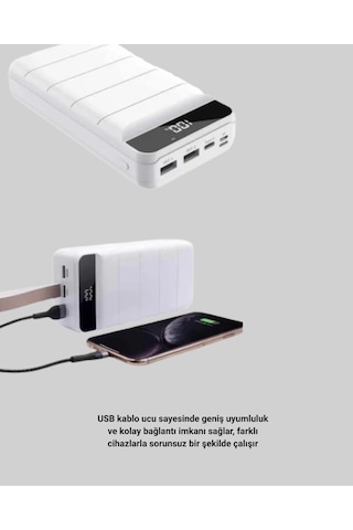 Çoklu Cihaz Uyumlu Led Ekranlı 50000 Mah Powerbank renkli