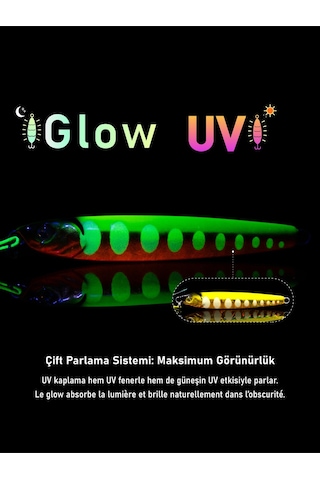 Jig, Zoka, Suni Yem, Glow Uv Metal Jig, 60gr 10cm Jıgto Tide 60