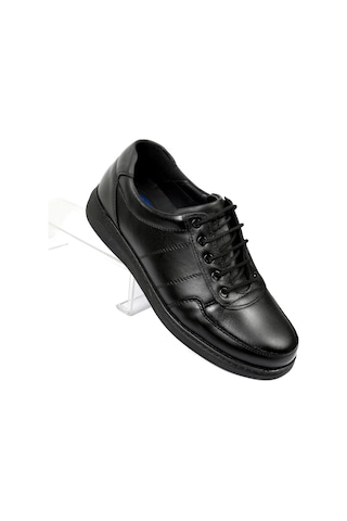 Ortopedik Topuk Masajlı Hakiki Deri Erkek Ayakkabı Bva-18 Siyah