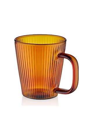 The Mia Striped Borosilikat Cam Kupa Amber 130 Ml