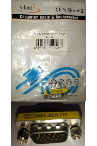 S-Link Sl-15M Vga Erkek-Erkek 15Pin Dönüştürücü (367005630)