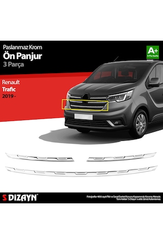 S-dizayn Renault Trafic Krom Ön Panjur 3 Prç. 2019 Üzeri