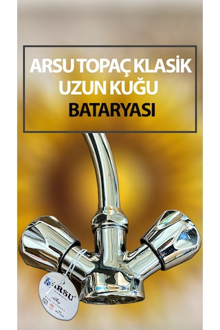 Topaç Klasik Uzun Kuğu Model Orkide Serisi Lavabo Batarya Krom