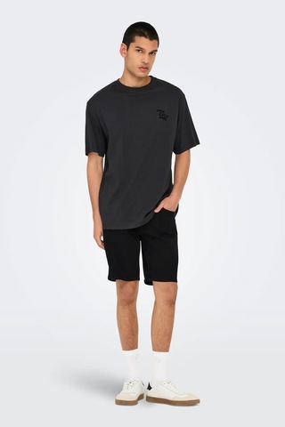 Only & Sons Erkek Onsweft Regular Fit Jean Şort 22032927 Siyah Siyah