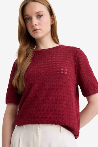 Defacto Regular Fit Bisiklet Yaka Kısa Kollu Triko Kazak F4974ax25aubr115 Bordo
