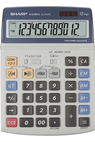 Sharp El2125c Masaüstü 12 Haneli Hesap Makinesi Beyaz