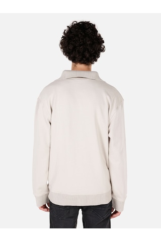 Colin's Colins Normal Kesim Fermuarlı Dik Yaka Taş Erkek Sweatshirt Cl1071231 Taş