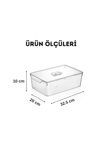 Buzdolabı Dolapiçi Düzenleyici Organizer Tekli Midi Şeffaf