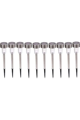 Gajeena 10 Adet 4.5" Paslanmaz Çelik Güneş Enerjili Bahçe Lambası - Beyaz Işık, Dış Mekan Ve Çimenlik Için