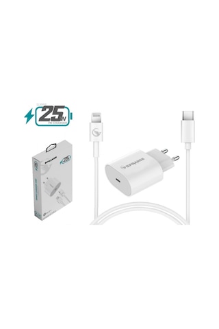 Sprange P-l18 25w Lightning Usb-c Pd Hızlı Şarj Başlık Ve Data Kablosu