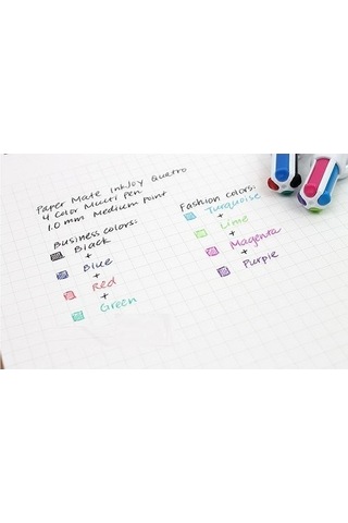 Paper Mate Inkjoy Quatro 4'lü Tükenmez Kalem - Parlak Renkler
