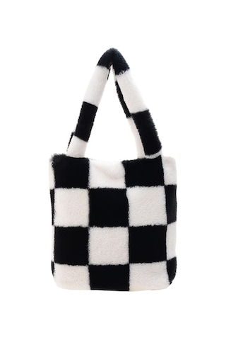 Peluş Kabarık Taşıma Çantası Büyük Kapasiteli El Çantaları Ve Siyah