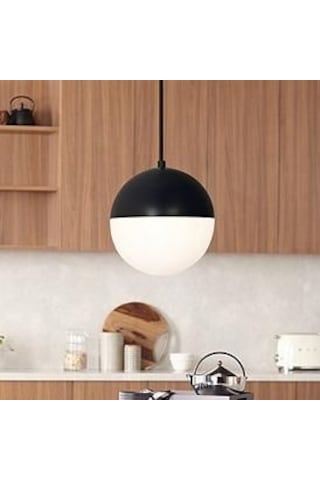 Lambaderler, Avizeler İçin Uyarlanabilir 1 Metre Kablolu 25 Watt 3000k Sarı Ledli Ampul, Led Armatür Beyaz - Siyah