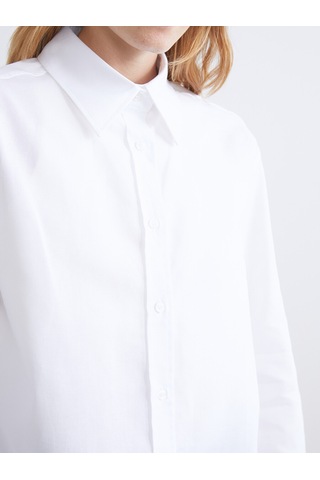 Lcw Modest Ekru Oversize Kadın Gömlek Tunik
