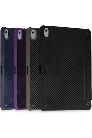 Cosmotex Newface iPad Uyumlu Pro 11 2024 Kılıf Color Karbon Tablet Kılıfı - Koyu Gri