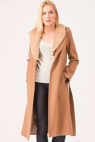 Z6671 Dewberry Bayan Palto-açık Camel-açık Camel